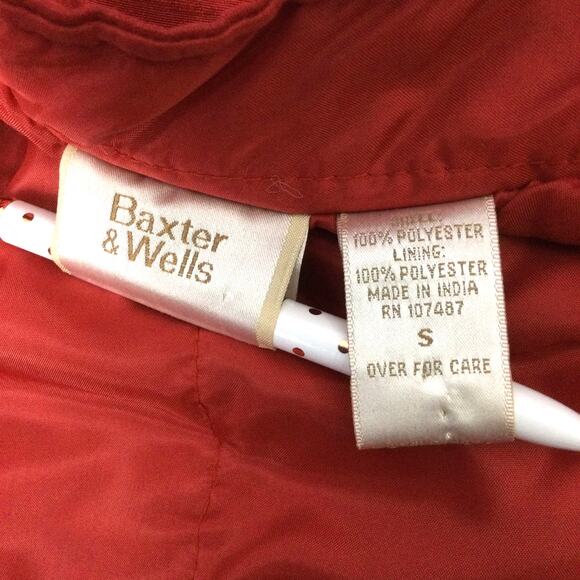 Baxter & Wells Quilted Embroidered Vintage Grannycore Full Zip Red Vest Size S - Picture 6 of 8